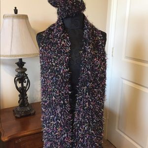 Black and Multi Color Scarf Set